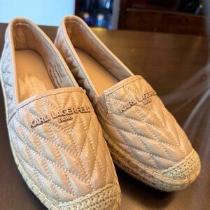 Karl Lagerfeld Quilted Cream Espadrilles